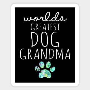 Worlds Greatest Dog Grandma Paw Print Cute Sticker